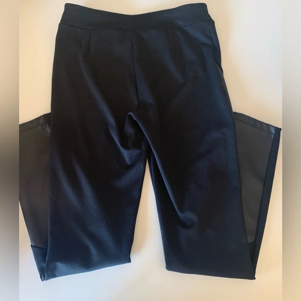 14th & Union Black Leggings with Faux Leather